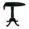 International Concepts Round 42 in Round Dual Drop Leaf Pedestal Table, 35.5 inH, Black, 42 W, 42 L, 35.5 in H, Wood K46-42DPT-6B - alternate 2
